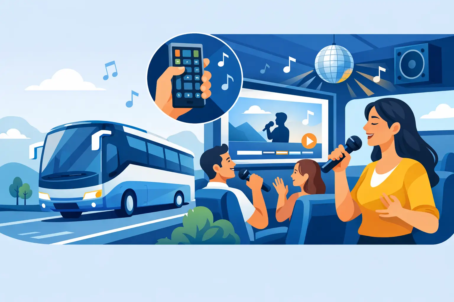 Cómo funciona karaoke en bus paso a paso