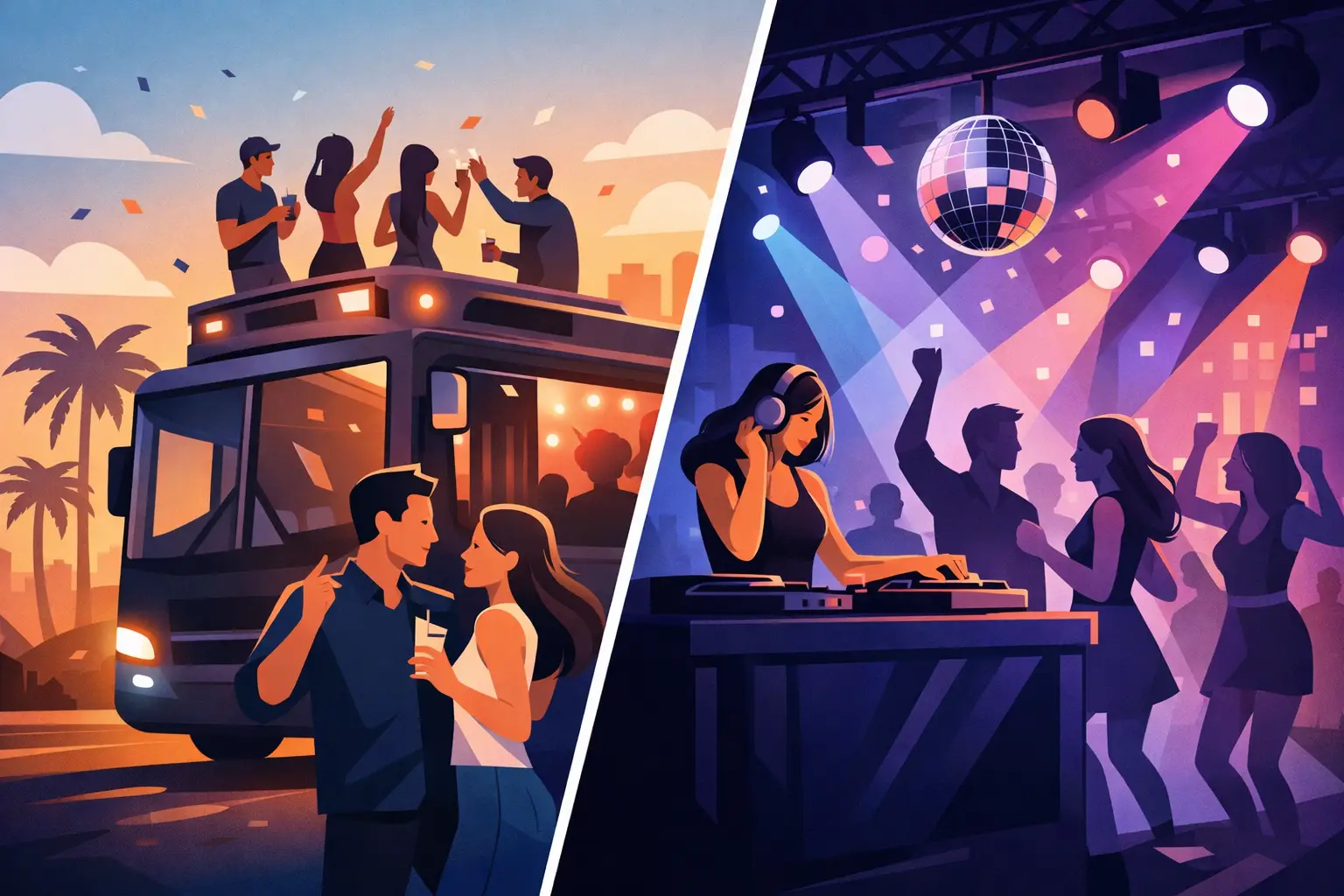 Despedida móvil o discoteca: qué conviene más